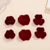 Otoño e Invierno Año Nuevo Retro Rose Terciopelo Pendientes Accesorios Boda Compromiso Corazón Camelia Pétalo Pendientes Productos Semi-acabados