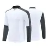 Conjunto de Treino de Futebol com Gola Alta Meio Zíper Outono e Inverno, Uniforme Liso de Manga Longa, Malha Esportiva Personalizável