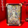 Adorno de marco de fotos de oro puro 999 del Dios de la Riqueza Amarillo, decoración de escritorio de Guanyin y Shakyamuni, regalo de negocios