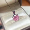 Venta Caliente en Vivo Moda Oversize Octagonal Milenio Corte Rosa Diamante Morado Diamante de Alto Carbono Oro Negro Rojo Rosa Collar Mujer