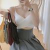 Ropa de Verano para Exteriores Moderna 2020 Nuevo Estilo Coreano Popular en Internet Espalda Bonita Parte Inferior Sexy Chaleco Corto Top de Tirantes Cruzados Pequeño para Mujeres