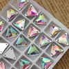 Cristales de Vidrio Ab Blancos y de Colores Cosidos a Mano con Agujeros, Forma Redonda de Gota de Agua, Cristales Decorativos Brillantes para Ropa, Vestidos de Boda, Etc.