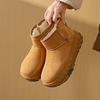 Sapatos femininos de cano alto com forro de lã, sapatos quentes de algodão, novos sapatos de inverno de sola grossa, botas de neve casuais femininas LD7503