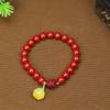 Pulsera de Cinabrio Natural de Nuevo Estilo Hecha a Mano con Cuentas de Alta Gama Pulsera de Arena Dorada Púrpura para Mujer Joyería de Estilo Retro Chino Nuevo