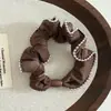 Corda de Cabelo de Tecido com Borda Prateada de Metal de Alta Qualidade Coreana Elástico Pequeno para Cabelo Faixa de Cabeça Elegante Elástico Acessórios de Cabelo para Mulheres