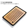 Bandeja de Té Pequeña de Cerámica de Bambú Ceremonia del Té Estilo Japonés Juego de Té Kung Fu Bandeja Redonda Pesada de Bambú Mar de Té Almacenamiento de Agua Mesa de Secado y Remojo