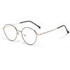Gafas Xunge retro artísticas, montura fina de metal, gafas lisas, estilo universitario femenino, gafas de montura redonda combinables de estilo coreano para hombre