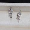 Aretes de nudo de plata S925 para mujer, cabello fetal 7-12, joyería de perlas, accesorios hechos a mano para bricolaje 4018
