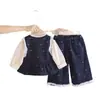 Conjunto de Ropa de Otoño para Niñas 2026 Nuevo Elegante Primavera/Otoño Infantil Moda Bebé Niña Estilo Pequeña Coco Chaleco Conjunto de Tres Piezas
