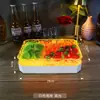 Bandeja de Frutas com Padrão de Gelo LED Ktv Prato de Frutas Brilhante Bandeja de Três Compartimentos Bandeja Recarregável para Lanches