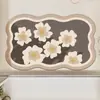 Alfombra de baño hecha de tierra de diatomeas, antideslizante, absorbente de agua, alfombra suave para lavabo, cocina y entrada de inodoro