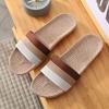 Chinelo de Linho Masculino Feminino Primavera Verão Doméstico Interior Chão Mudo Absorvente de Suor Respirável Sandálias e Chinelos de Casal