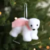 Adorno de Gorro Navideño de Osito, Colgante de Muñeco de Nieve de Espuma Blanca Navideña, Suministros Decorativos de Atmósfera Navideña para Ventas Transfronterizas