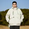 2025 Nuevo Traje de Montañismo con Capucha Color Sólido para Parejas Impermeable Multifuncional Chaqueta Chaqueta Ropa de Carrera para Hombres Individual para Hombres