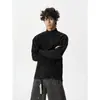 Camiseta Masculina Cleanfit Desconstruída com Recortes de Manga Longa Outono e Inverno Marca Tendência Solta Roupa de Baixo Outono Antecipado Camisa Casual Básica