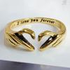 Anillo Romántico Más Vendido de Amazon de Mano a Corazón Te amo por siempre amor Abrazo Anillo de Pareja