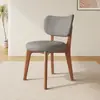 Cadeira de Jantar em Madeira Maciça Casa Moderna Estilo Creme Cadeira Estofada Banqueta de Jantar Hotel Negociação Leve Luxo Encosto Cadeira de Jantar
