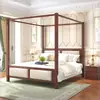 Cama de Dossel, Cama de Madeira Maciça, Móveis Clássicos, Cama com Cabeceira Macia, Cama de Dossel Estilo Antigo Ming e Qing, Móveis para Pousada, Cama de Pousada