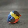 Pío Gordo de Colores Tallado Puro a Mano en Madera Maciza Estilo Lindo Artesanía Creativa de Pájaros para el Hogar Adornos Pequeños para la Oficina