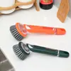 Nueva herramienta multifuncional para limpiar ollas con dispensador de líquido, dispensación automática de líquido, cepillo de cocina de mango largo para lavar ollas y platos