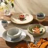 Vajilla de Alto Valor con Patrón de Líneas Esmaltadas en Horno Vintage para Restaurantes y Hoteles, Platos de Postre de Exhibición Personalizados, Platos para Bistec y Platos de Cena para Uso Doméstico