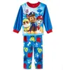 Roupas infantis Meninos Meninas bebê desenho animado listrado cão policial patrulha roupa de casa moda pijama conjunto