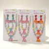 Set de Collar y Aretes de Sirena para Niñas Cuentas de Concha Arcoíris Estilo Princesa Accesorios para Niñas Dibujos Animados Regalo de Cumpleaños