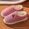 Todo incluido con pantuflas de algodón para mujer de invierno para el hogar interior antideslizantes con felpa cálida suela gruesa con tacón zapatos de algodón posparto para hombre
