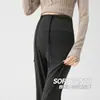 Pantalones de maternidad sin soporte para la barriga para primavera y otoño, pantalones acampanados con cordón, adelgazantes sin oprimir el vientre, pantalones de pierna recta acampanados para mujeres petite