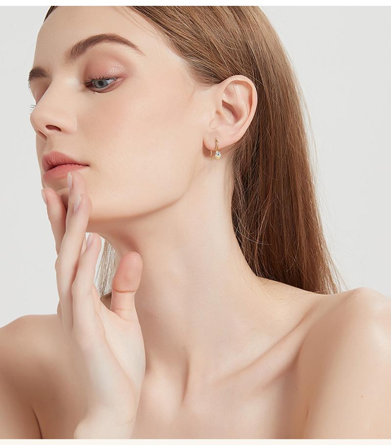 牛头莫桑钻石耳钩耳挂