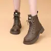 Botas Martin para Mujer Estilo Británico 2026 Otoño/Invierno Nueva Moda Versátiles de Suela Plana Botas con Felpa Suela Suave Botas Individuales Adelgazantes Botas Cortas