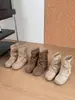 Botines Casuales Estilo Coreano para Mujer 2026 Caídos Dobladillo Plegado Decoración con Hebilla de Cuero Aumento Interior de Altura Botines para el Trabajo