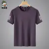 Camiseta de Hielo de Seda de Verano para Hombre y Mujer de Manga Corta Hueca Transpirable Elástica Deportiva Talla Grande Superior Secado Rápido Fina Camiseta de Media Manga