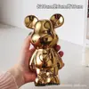 Envío directo de decoración de oso de lujo para mueble de TV, oso grande en forma de corazón de alta gama para sala de estar del hogar hecho de cerámica y galvanizado