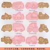 Juego de cortadores de galletas, diseño de dibujos animados, para uso doméstico, incluye moldes de repujado 3D para hacer galletas, fondant y otros productos horneados
