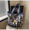 Bolso Grande de Lona Transfronterizo para Mujer, Versátil Otoño e Invierno 2026 Nuevo Bolso de Hombro Casual para Compras, Bolso Tote para Viajar al Trabajo