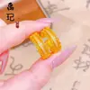 Bestseller Douyin Luxo Leve Dourado Areia Diamante Incrustado Envolvente Cintura Dez Mil Fortunas Pulseira Anel Feminino Dez Mil Taéis Moeda de Cobre Borda de Renda Anel Atacado