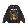 Suéter de manga larga desgastado con personaje de dibujos animados de Harajuku Street, sudadera con capucha retro de marca de moda para hombres y mujeres, transfronterizo