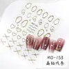Pegatinas para Uñas Arte Diamante de Cristal Líneas Diamante en Relieve Recorte de Diamante Corazón Borde Metálico Asimétrico Pegatinas Doradas y Plateadas Francesas