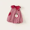 Ropa para Niños Vestido a Cuadros para Niños Estilo Verano Vestido Chaleco sin Mangas para Niñas Moda Vestido de Princesa Flor en Capullo para Niña Pequeña