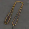 Fio de Ouro Artesanal Tecido Pingente de Pescoço Colar Corda Corda Pingente Corda Pingente de Jade Corda de Pingente Thangka Dourado