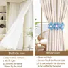 Amarres Florales para Cortinas, Correas Elásticas de Tela Lindas y Femeninas, Accesorios Decorativos Modernos y Sencillos para Cortinas Transparentes, un Par
