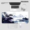 Mouse Pad Popular da Amazon Estilo Antigo Paisagem, Tapete de Mesa Extra Grande, Mouse Pad Flor de Cerejeira Pintura a Tinta Japonesa com Bordas Costuradas para Uso no Escritório