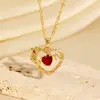 Cadena de Suéter de Corazón Hueco de Lujo con Incrustación de Diamantes Pesados, Sensación de Lujo Ligero de Gama Alta, Joyería de Collar Versátil de Estilo Dulce para Mujeres