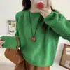 Suéter de punto de ganchillo redondo de alta gama estilo coreano para mujer, nuevo top de punto casual holgado para otoño e invierno