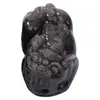 Contas Espaçadoras de Escultura de Leão e Pixiu de Obsidiana Dourada Natural e Obsidiana Prateada Acessórios para Pulseira DIY Unissex Venda por Atacado