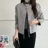 Abrigo de tweed coreano chic estilo francés con cuello redondo y un ambiente sofisticado