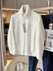 Chaqueta de moda versátil casual con cremallera y cuello alto de polar de manga larga, novedad Otoño 2026 para mujer 470137