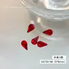 Rinestones Súper Brillantes Rojos para Uñas, Cubo de Azúcar, Corazón Inclinado, Cristales Cuadrados Gruesos con Base Cónica, Rinestones Rojos Chinos Versátiles de Lujo Ligero para Uñas