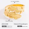 Anillo de Luz Abierto de Acero de Titanio Europeo y Americano Anillo de Dedo Hoja de Lujo de Alta Sensación Chapado en Oro de 18K Anillo de Acero Inoxidable Anillo Transfronterizo